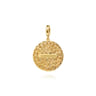 14K White and Yellow Gold Diamond and Diamond Cut Medallion With Detachable Bail with Chrome Blue Enamel - 0.15 ct