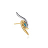 14K White and Yellow Gold Diamond and Pear Blue Topaz Bypass Stud Earrings - 0.35 ct