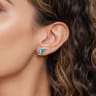 14K White and Yellow Gold Diamond and Pear Blue Topaz Bypass Stud Earrings - 0.35 ct