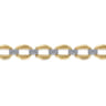 14K White and Yellow Gold Flat Link Chain Bracelet with Diamond Pave Connectors - 0.95 ct