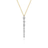 14K White and Yellow Gold Graduating Diamond Buttercup Set Drop Necklace - 0.25 ct