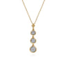 14K White and Yellow Gold Graduating Diamond Cluster Bujukan Pendant Necklace - 0.25 ct