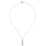 14K White and Yellow Gold Graduating Diamond Cluster Bujukan Pendant Necklace - 0.25 ct