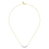 14K White and Yellow Gold Graduating Diamond Curved Bar Necklace - 0.25 ct