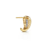 14K White and Yellow Gold Graduating Diamond J Hoop Earrings - 0.16 ct