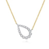 14K White and Yellow Gold Graduating Diamond Pear Shape Pendant Necklace - 0.25 ct