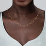 14K White and Yellow Gold White Sapphire Station Necklace