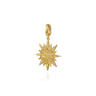 14K Y G D Starburst Medallion Pendant in Size 24mm With Detachable Bail - 0.21 ct