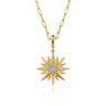 14K Y G D Starburst Medallion Pendant in Size 24mm With Detachable Bail - 0.21 ct