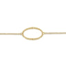 14K Yellow Chain Bracelet with Beaded Oval Link Stations
