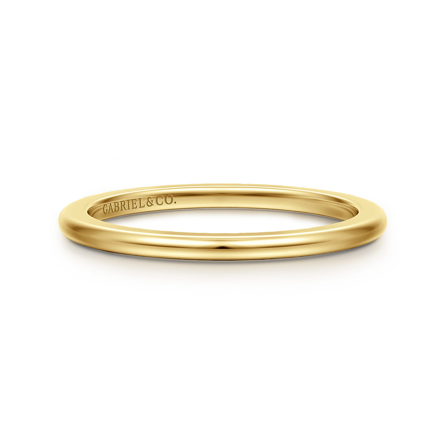 Straight Wedding Ring in 14k Yellow Gold with   at Gabriel & Co. - Shot 1