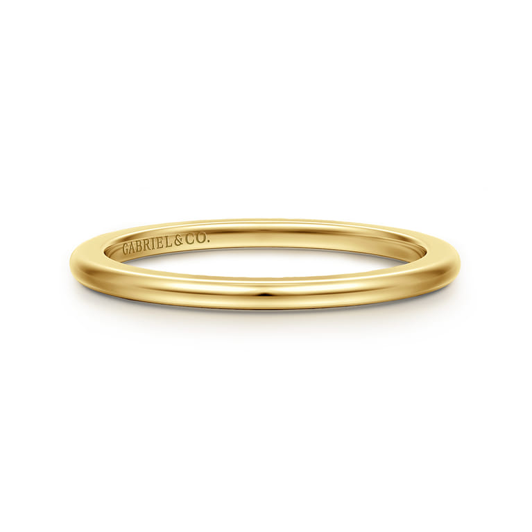 Straight Wedding Ring in 14k Yellow Gold with   at Gabriel & Co. - Shot 1