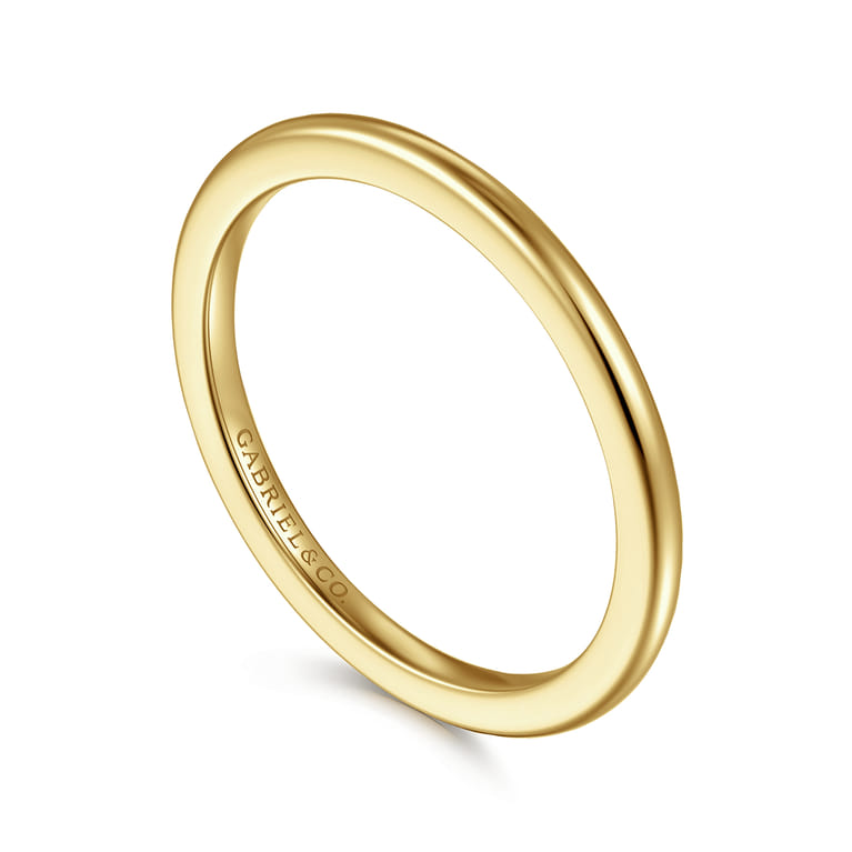 Straight Wedding Ring in 14k Yellow Gold with   at Gabriel & Co. - Shot 3