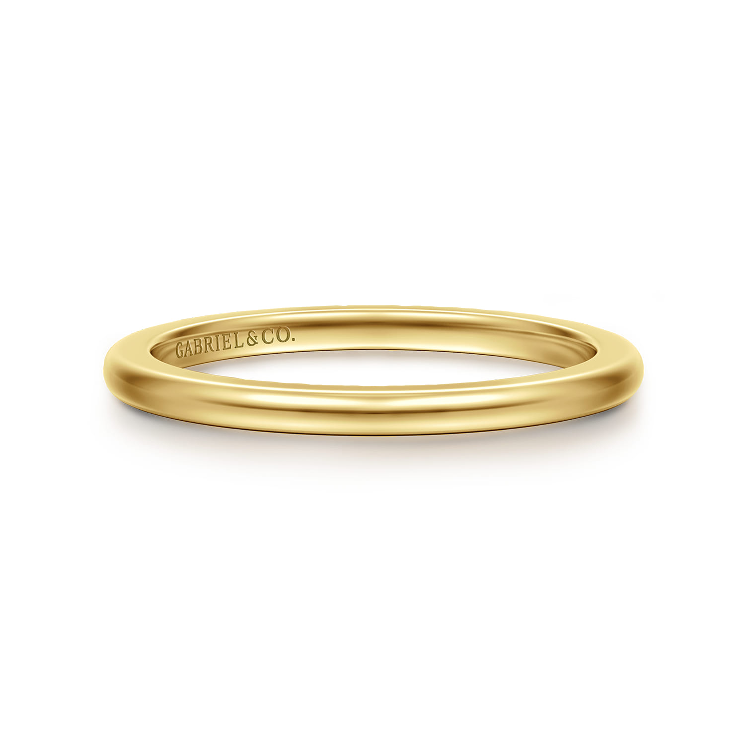 Straight Wedding Ring in 14k Yellow Gold with   at Gabriel & Co. - Shot 1