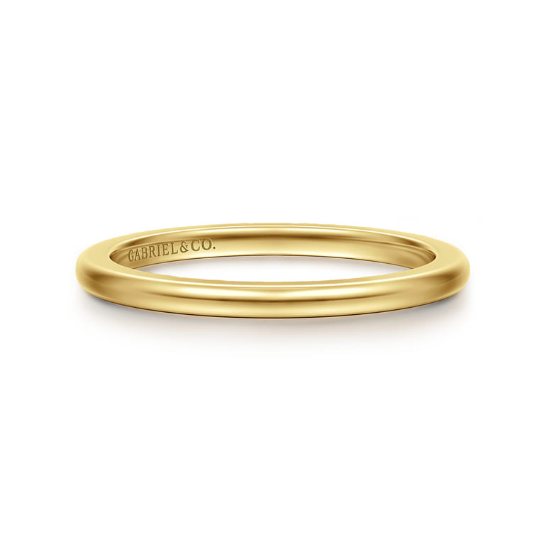 Straight Wedding Ring in 14k Yellow Gold with   at Gabriel & Co. - Shot 1