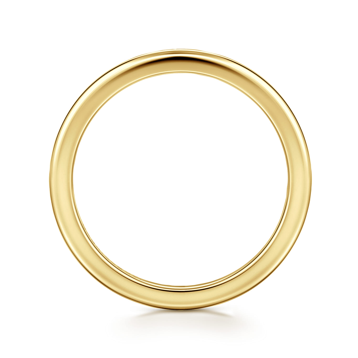 Straight Wedding Ring in 14k Yellow Gold with   at Gabriel & Co. - Shot 2
