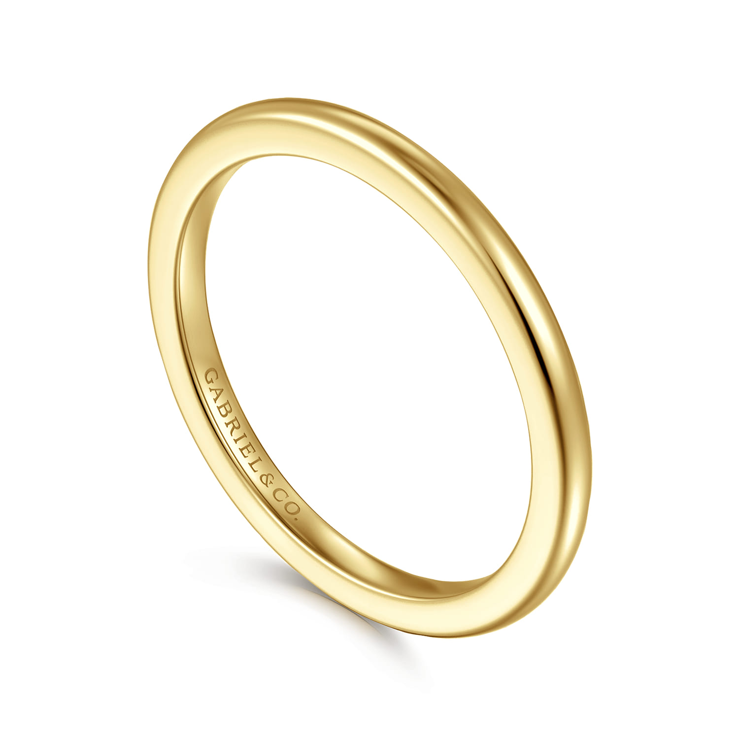 Straight Wedding Ring in 14k Yellow Gold with   at Gabriel & Co. - Shot 3