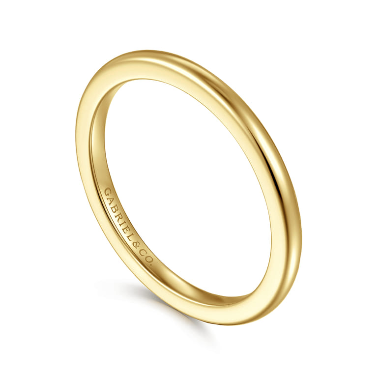 Straight Wedding Ring in 14k Yellow Gold with   at Gabriel & Co. - Shot 3