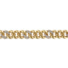 14K Yellow Gold 10mm Hollow Cuban Link Diamond Tennis Bracelet - 1.2 ct