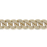 14K Yellow Gold 10mm Hollow Cuban Link Pave Diamond Tennis Bracelet - 4.66 ct