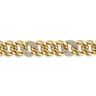 14K Yellow Gold 10mm Hollow Cuban Link Tennis Bracelet with Pave Diamond Stations - 1.05 ct