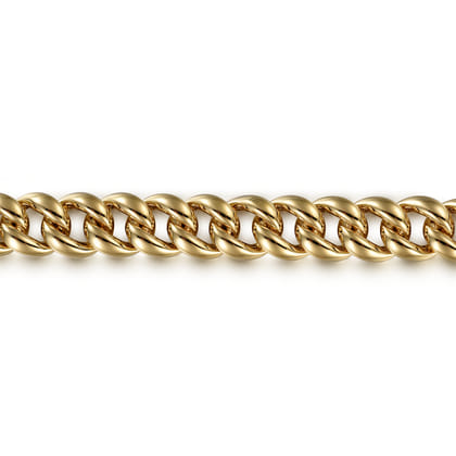 14K Yellow Gold 10mm Hollow Cuban Link Tennis Bracelet