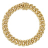 14K Yellow Gold 10mm Hollow Cuban Link Tennis Bracelet
