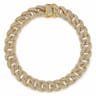14K Yellow Gold 10mm Width Classic Diamond Men's Cuban Bracelet - 4.66 ct