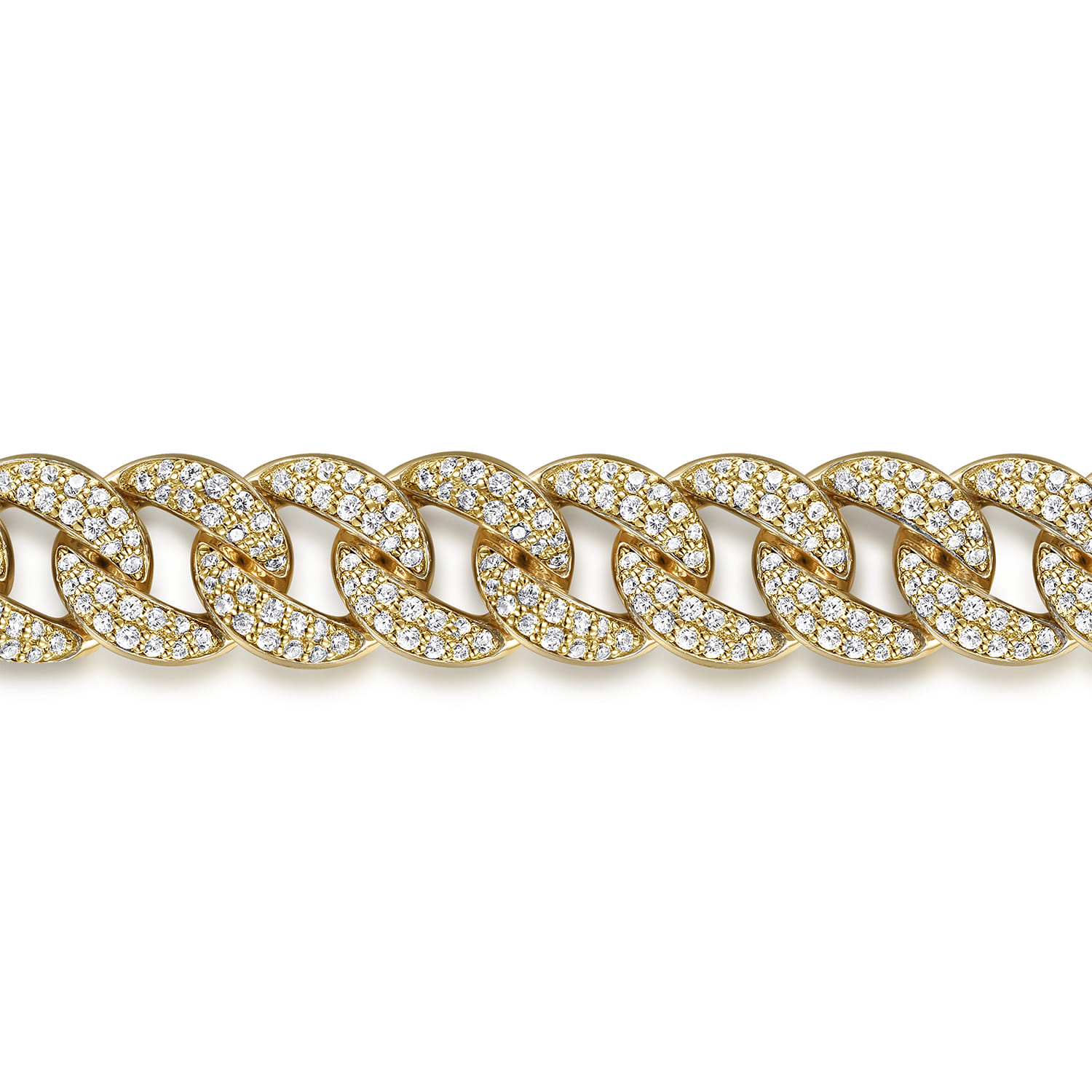 14K Yellow Gold 10mm Width Classic Diamond Men's Mix Cuban Bracelet - 4.66 ct - Shot 2