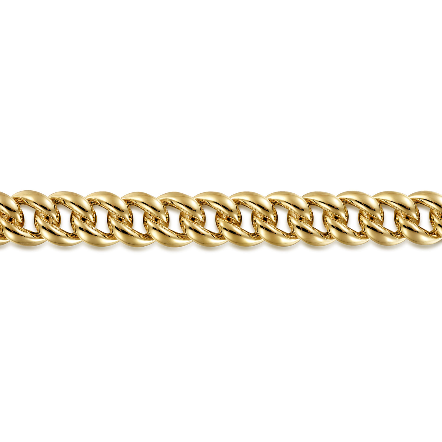 14K Yellow Gold 10mm Width Classic Plain Men's Cuban Bracelet