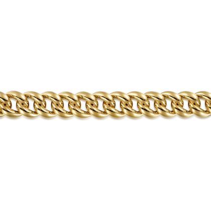 14K Yellow Gold 10mm Width Classic Plain Men's Mix Cuban Bracelet