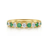 Straight Wedding Ring in 14k Yellow Gold with Round Emerald at Gabriel & Co.