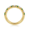 Straight Wedding Ring in 14k Yellow Gold with Round Emerald at Gabriel & Co.