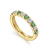 Straight Wedding Ring in 14k Yellow Gold with Round Emerald at Gabriel & Co.