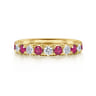 Straight Wedding Ring in 14k Yellow Gold with Round Ruby at Gabriel & Co.