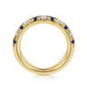 Straight Wedding Ring in 14k Yellow Gold with Round Sapphire at Gabriel & Co.