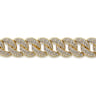 14K Yellow Gold 12mm Hollow Cuban Link Diamond Tennis Bracelet - 5.56 ct