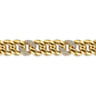 14K Yellow Gold 12mm Hollow Cuban Link Tennis Bracelet with Pave Diamond Stations - 1.5 ct