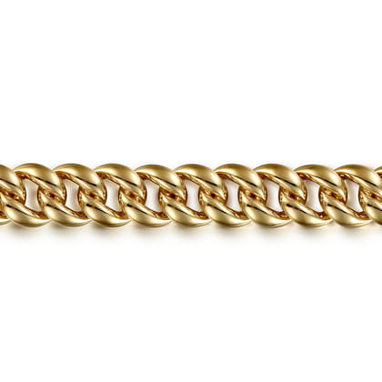 14K Yellow Gold 12mm Hollow Cuban Link Tennis Bracelet