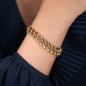 14K Yellow Gold 12mm Hollow Cuban Link Tennis Bracelet