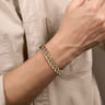 14K Yellow Gold 12mm Width Classic Plain Men's Mix Cuban Bracelet
