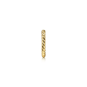 14K Yellow Gold 13mm Rope Single Cuff Earrings