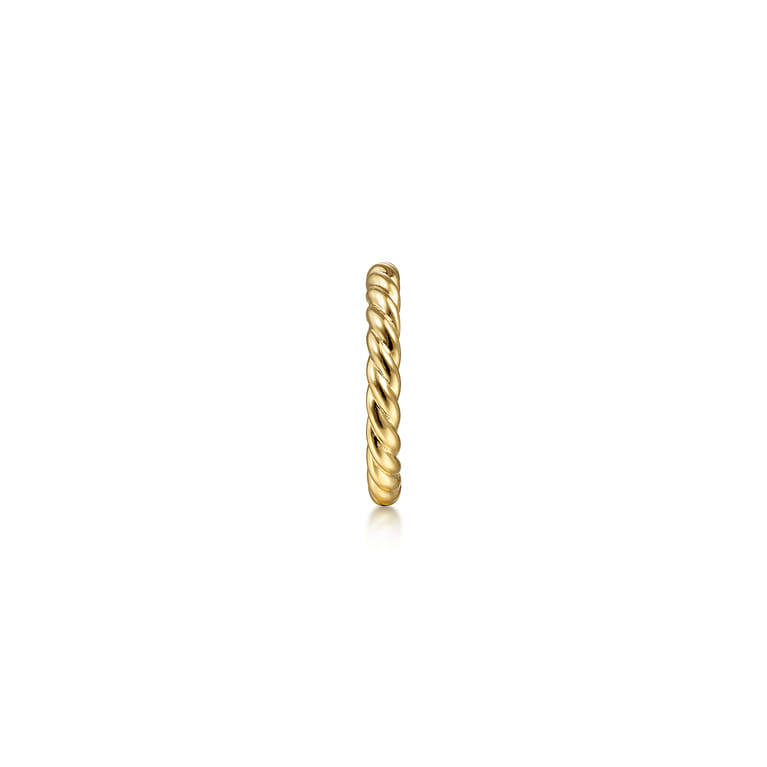 14K Yellow Gold 13mm Rope Single Cuff Earrings - Shot 2