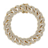 14K Yellow Gold 14mm Hollow Cuban Link Diamond Tennis Bracelet - 6.53 ct