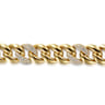 14K Yellow Gold 14mm Hollow Cuban Link Tennis Bracelet with Pave Diamond Stations - 1.5 ct