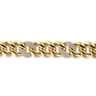 14K Yellow Gold 14mm Hollow Cuban Link Tennis Bracelet with Pave Diamond Stations - 1.8 ct