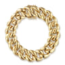 14K Yellow Gold 14mm Hollow Cuban Link Tennis Bracelet