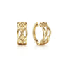 14K Yellow Gold 15 mm Twisted Huggies