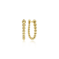 14K Yellow Gold 15mm Bujukan Huggie Earrings