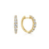 14K Yellow Gold 15mm Classic Diamond Huggies - 1 ct